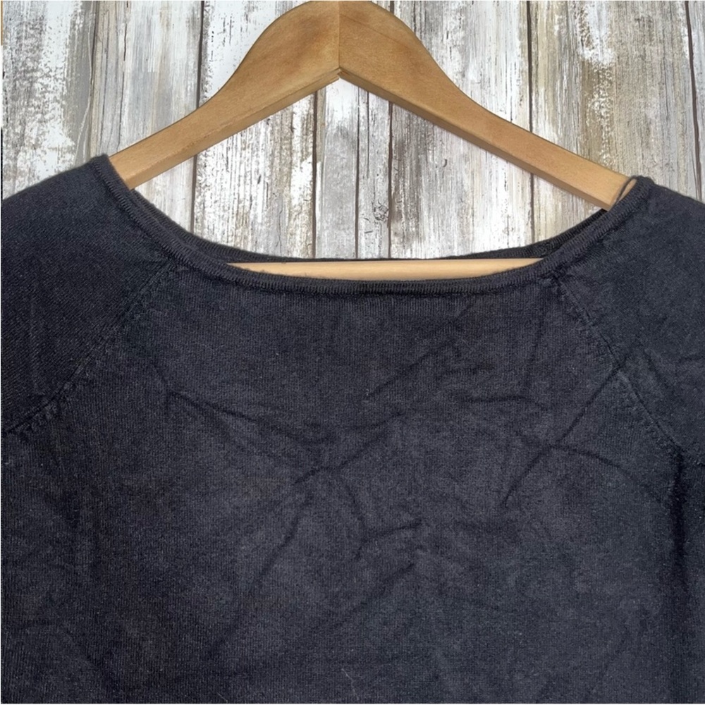 White House Black Market Black Tiered Sleeve Blouse - Picture 3 of 4